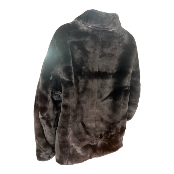 Vintage Faux Fur Jacket Choc Brown L - Picture 2 of 8